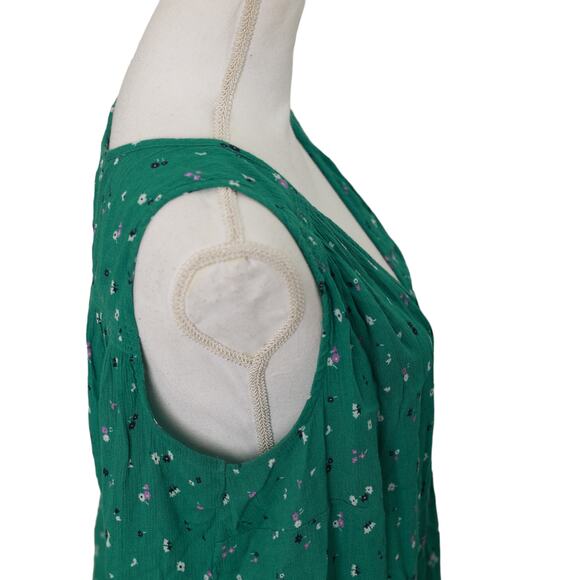 Isabel Maternity Teal‎ Floral Tank boho Size xl - Picture 6 of 6